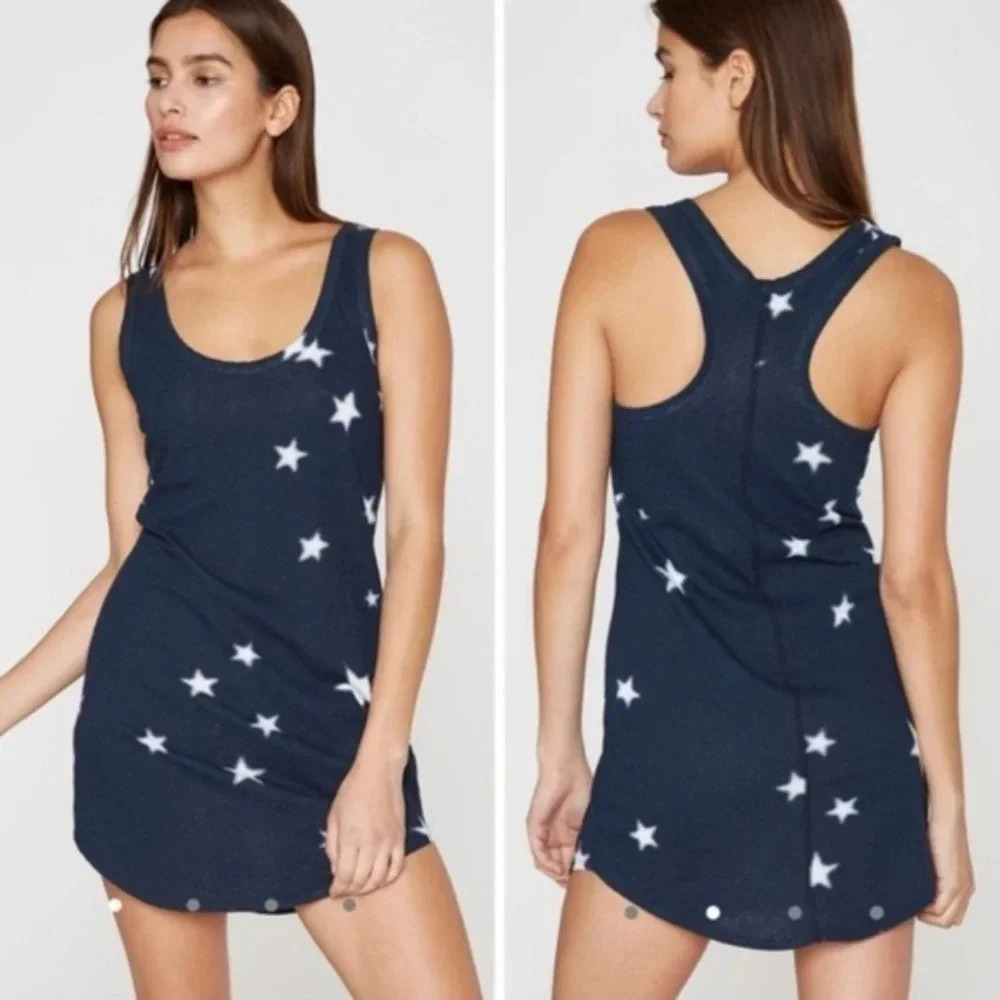 PAM & GELA Blue Star Tank Mini Dress